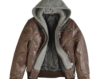 Men’s Genuine Leather Jacket | Handmade Cowhide Biker Jacket