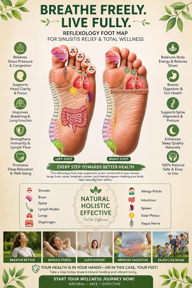 Reflexology Keychains Kids Reflexology Chart for Sinus Relief, Foot Map, Wellness Poster (A4 ...