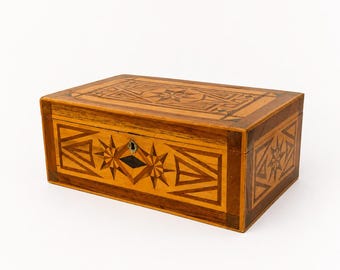 Antique Marquetry Jewelry Box - Late 19th Century