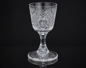 T.G. Hawkes Cut Crystal Cordial Glass, Monogram C, American Brilliant Period circa 1902–1915