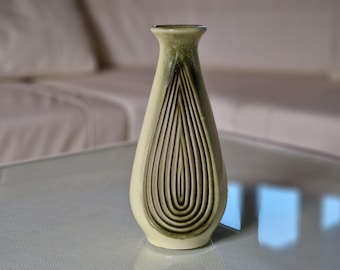 Ditmar Urbach green ceramic vase, Czechoslovakia, 1960s, Brussels style