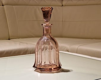 Art Deco Amethyst Glass Decanter | Czechoslovakia 1925–1930 | Hand Cut Vintage Crystal
