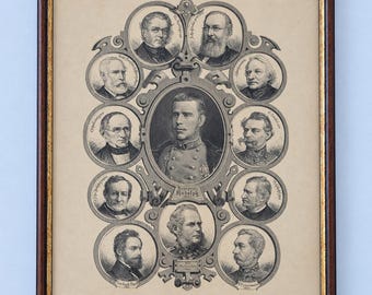 c. 1884 Crown Prince Rudolf Antique Vienna Print – Habsburg Austro-Hungarian Geographical Society Portrait, Framed