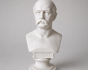 Otto von Bismarck - Antique German bisque porcelain bust, after the famous 1867 portrait bust by Elisabet Ney