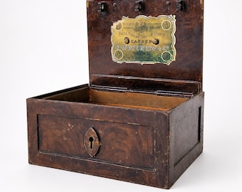 Antique F. Wertheim Vienna Strongbox – Austro-Hungarian Metal Cash Box (c. 1870–1890)
