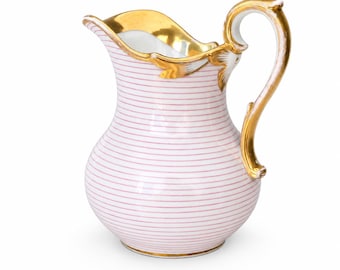 Antique Schlagenwald (Slavkov) Porcelain Milk Jug / Large Creamer – Biedermeier Bohemia c. 1840–1860 – Gilded – 15 cm