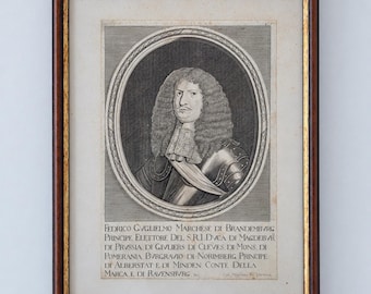 1670 Friedrich Wilhelm - Kupferstich, Kurfürst von Brandenburg (gerahmt)
