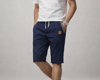 Pantalones cortos casuales de algodón para hombre, pantalones cortos de playa, pantalones cortos hasta la rodilla para uso urbano, pantalones cortos deportivos para correr, regalos para San Valentín.