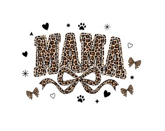 Mama Leopard Coquette Bow PNG, Leopard Mama png, Varsity Mama png, Mama Shirt Png, Retro Mama Png, Mama png, Mothers Day Png Sublimation