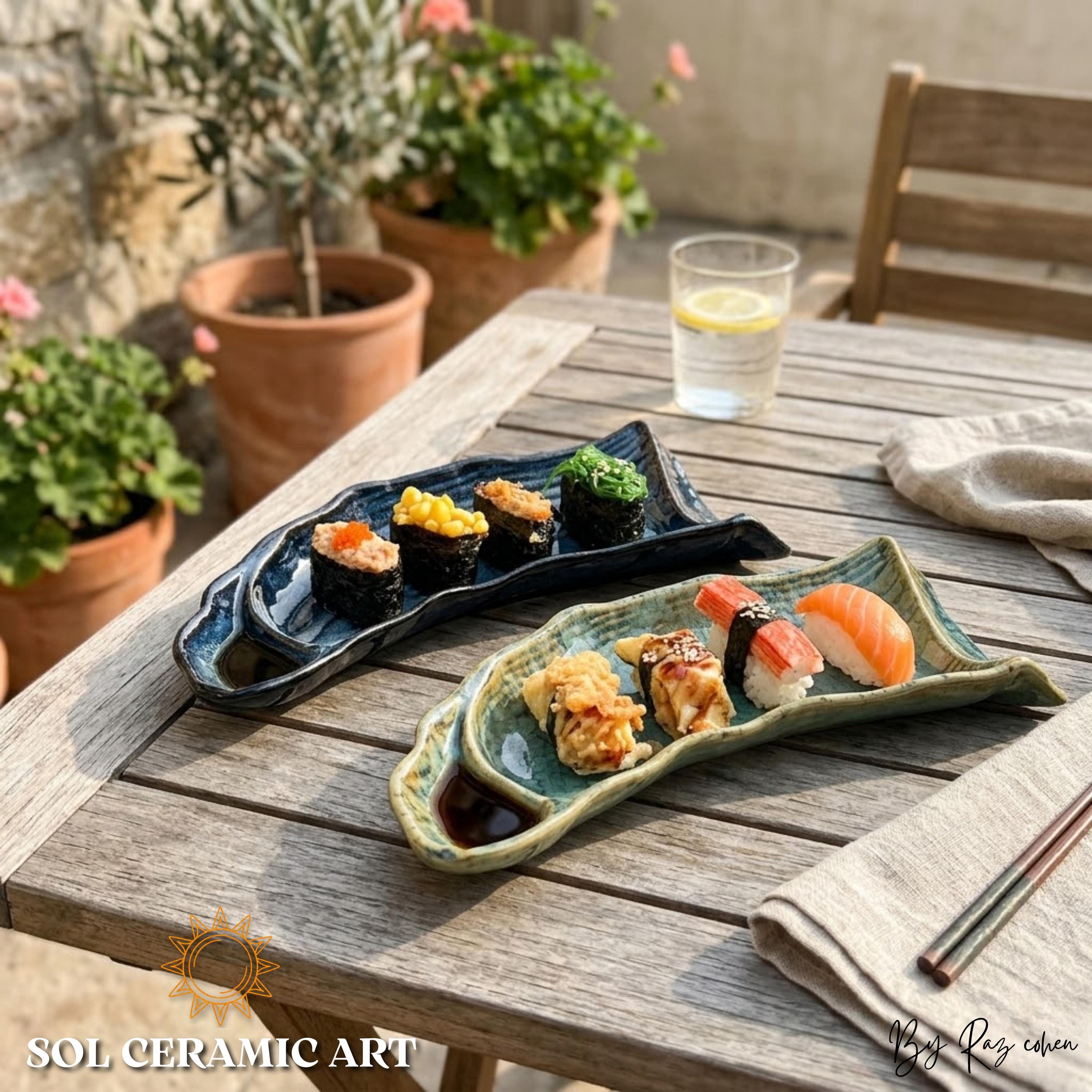 すし Sushi plate handmade pottery - Etsy 日本