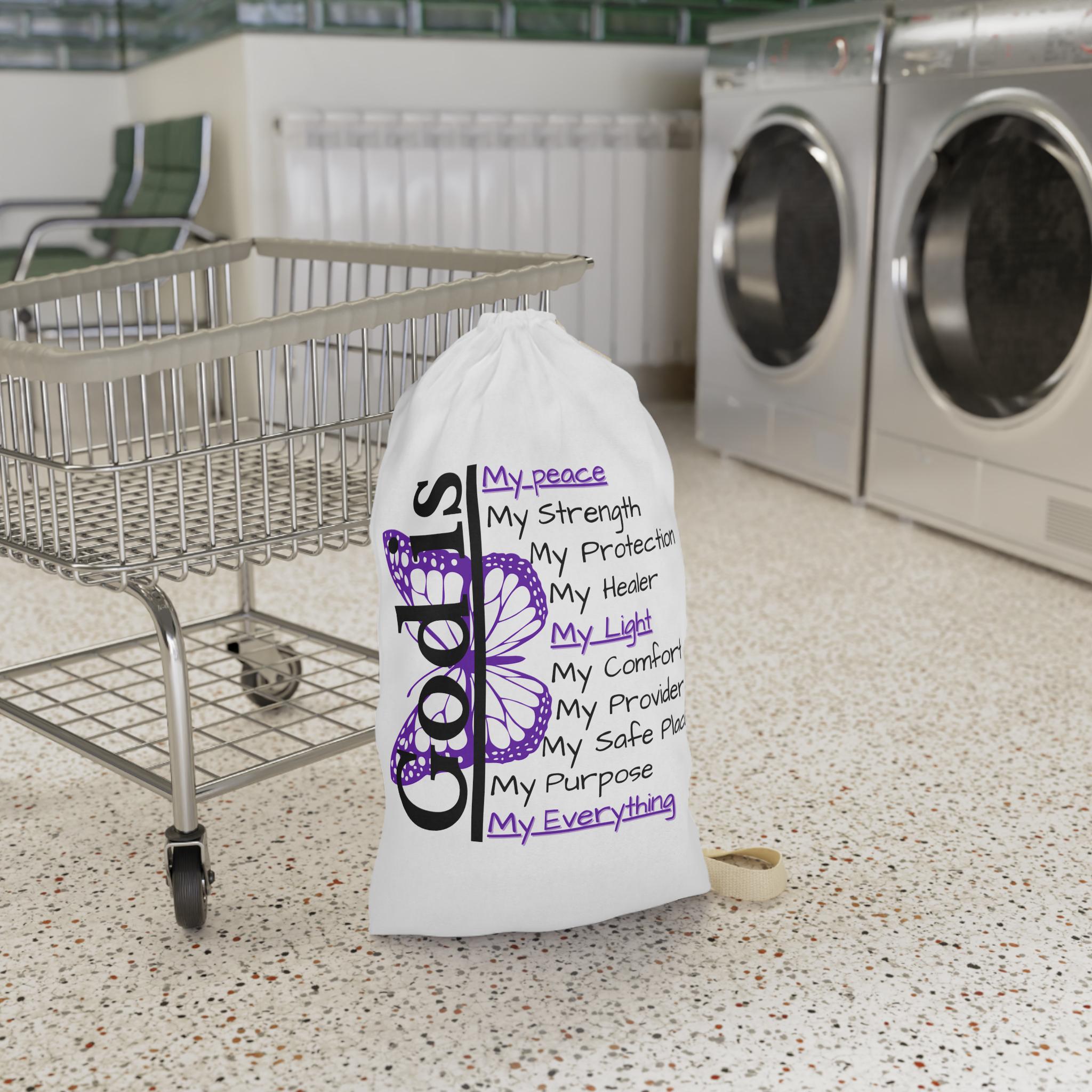God's Butterfly Laundry Bag, Inspirational Christian Dorm Storage Sack