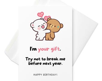 Tarjeta de cumpleaños romántica para esposa/esposo - Tarjeta de cumpleaños dulce y tierna - Amor - Personalizada