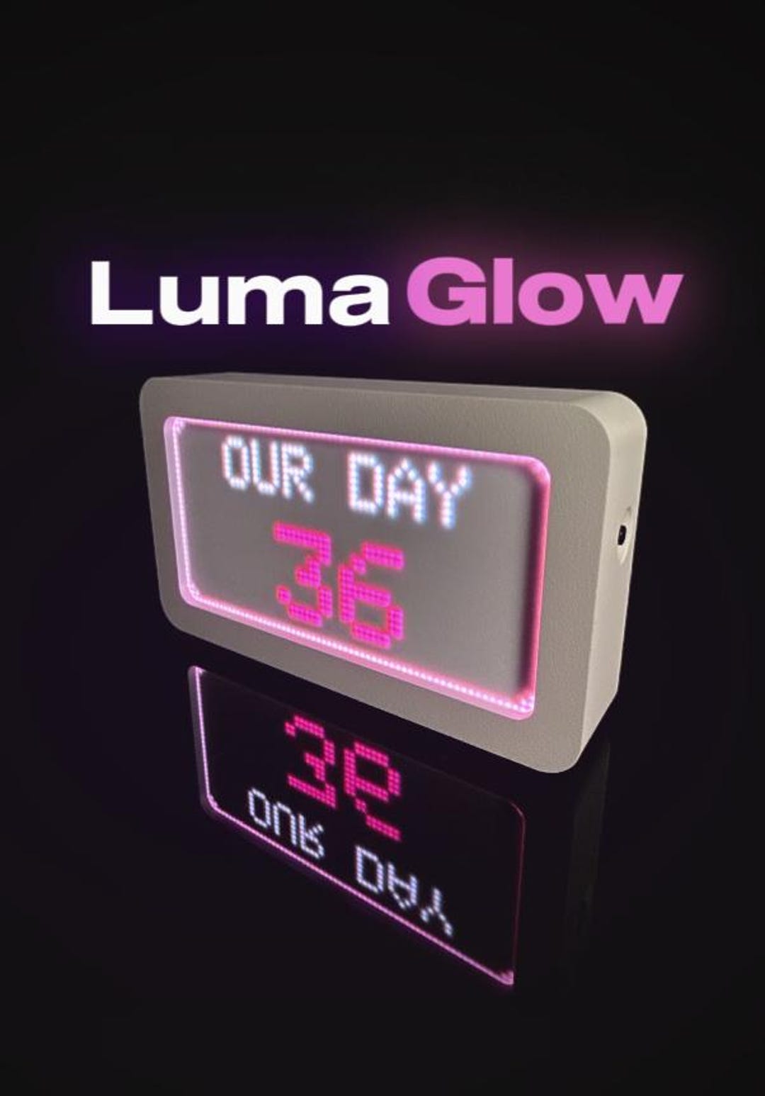 Personalized LED Countdown Clock, Smart Wifi Weather Display, Desk ...