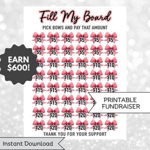 Printable fundraising idea Fill my fundraiser Fill My Board Fundraiser Template Donation Chart Fundraising Sign Printable Fundraiser Tracker
