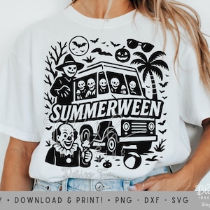 Summerween Sublimation PNG Design Spooky Summer png Summer Halloween png Halloween retro png Summer horror png summerween svg Halloween dxf