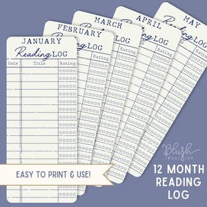 Reading List Bookmark Library Card Bookmark Vintage Library Bookmark Book Tracker Book Review Printable Book Review Log Book Review Bookmark