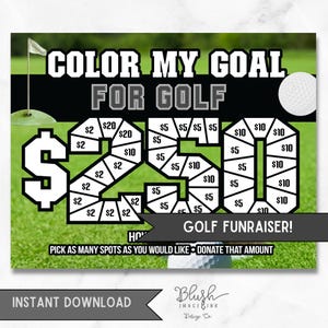 Printable Golf Fundraiser for Golf team Printable Fill My Board Golf Player Fundraiser instant download digital fundraiser golf tournament
