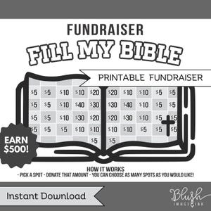Church fundraiser Pick a date donation form Printable fundraiser Donation tracker Youth group church camp fundraiser for Church mission trip
