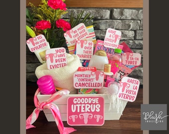 Hysterectomy Care Package for funny Hysterectomy gift basket printable recovery kit for post hysterectomy self care gift after surgery gift