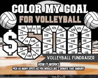 Idea para recaudar fondos de voleibol Elige una cantidad Donación Calendario de voleibol Plantilla para recaudación de fondos Descarga digital Recaudación de fondos imprimible voleibol