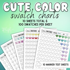 Color Swatch Chart Blank Color Chart Printable Color Swatch Template Printable Coloring Swatch Chart Alcohol Marker Sheet testing color page