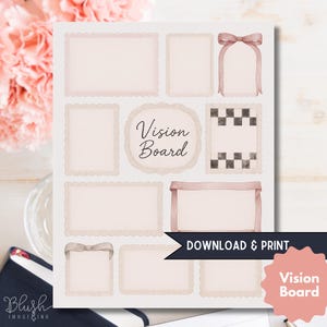 Monthly vision board goal setting vision board printable new year goals tracker goal digital insert planner download dream life layout png