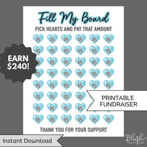 Printable fundraising idea Fill my fundraiser Fill My Board Fundraiser Template Adoption Fundraising Sign Printable Baby boy Fundraiser idea