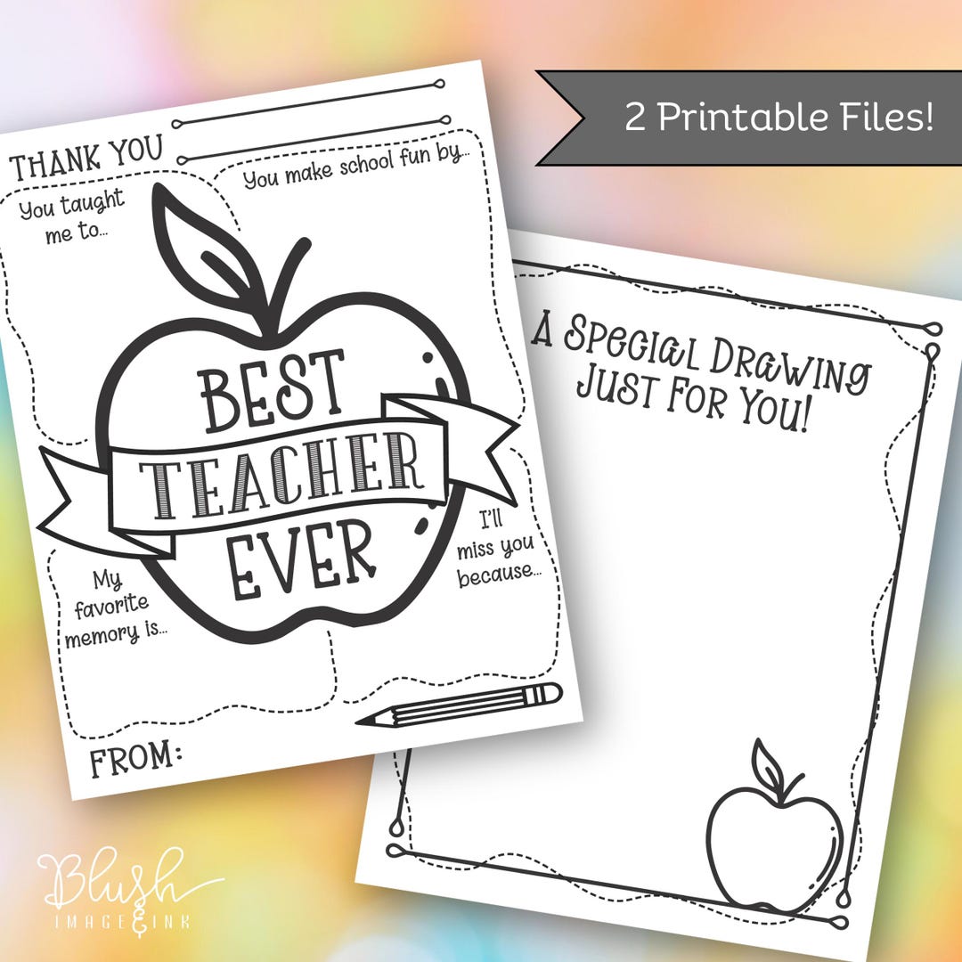 All About My Teacher Printable Teacher Appreciation Gift Kids Coloring ...