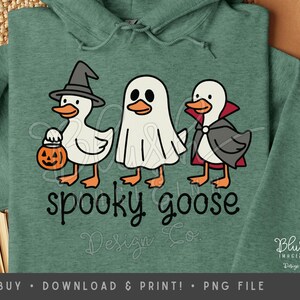 Spooky Goose PNG Funny Halloween Duck Shirt Design Download Fall Shirt Graphic Halloween duck png goose Halloween design dtf Halloween png