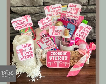 Funny Hysterectomy gift basket printable recovery kit for post hysterectomy self care gift after surgery gift Hysterectomy Care Package gift