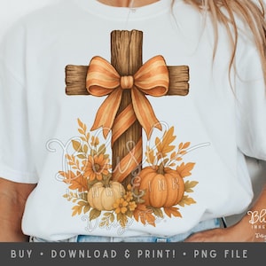 Boho Floral Pumpkin Cross Fall Jesus Autumn Pumpkin Floral Retro Fall Png Fall Cross Bow Fall Christian Png Autumn Pumpkin Shirt Design