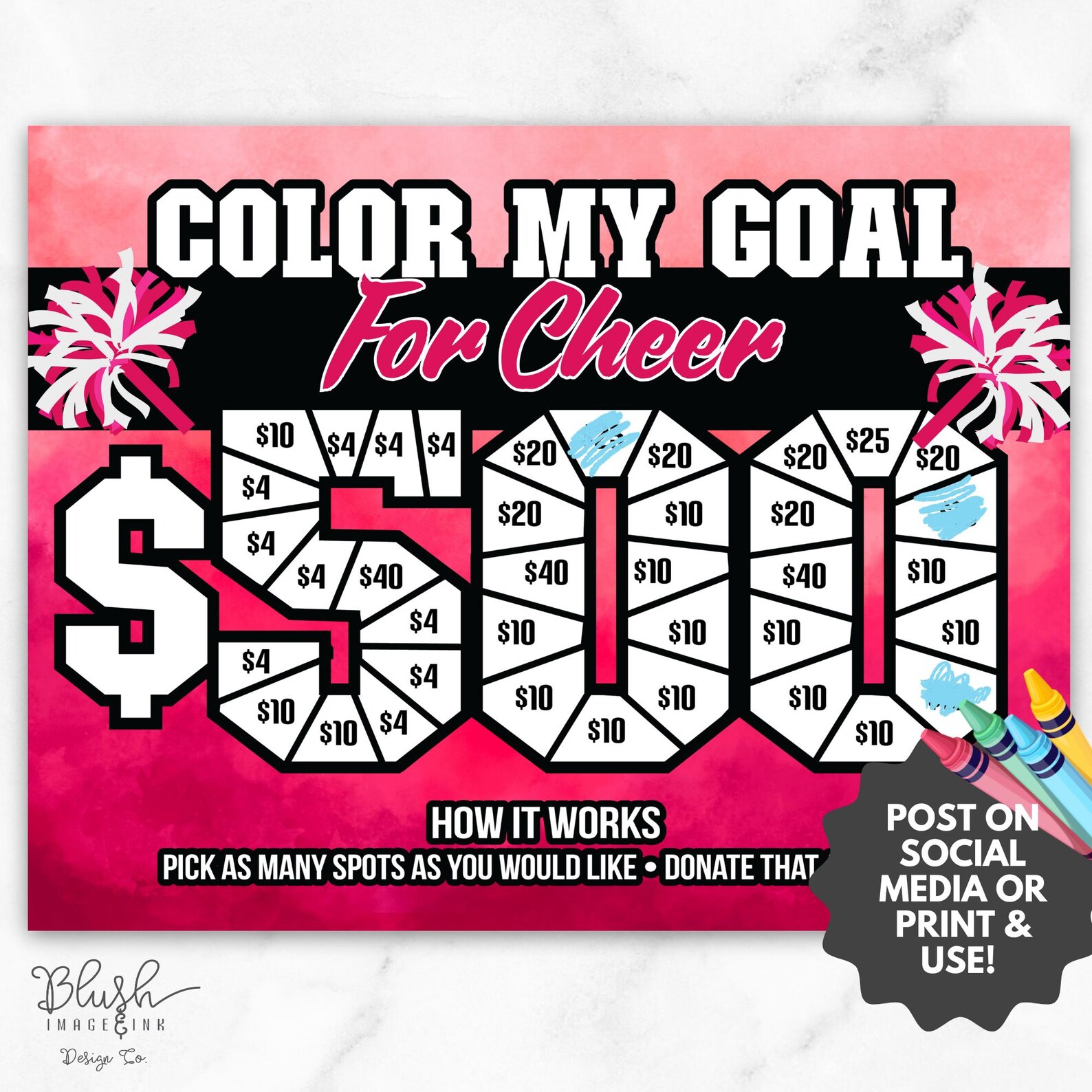 Cheer Black Out My Board Fundraiser Cheerleading Team Fundraiser Flyer ...