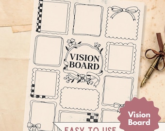 Vision Board Printable 2026 Vision Board Template Goal Setting Chart Inspiration Vision Board Digital Printable Journaling Mental Health
