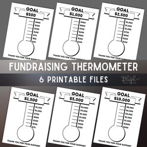Printable Goal Fundraising Thermometer Goal Nonprofit Fundraiser ...