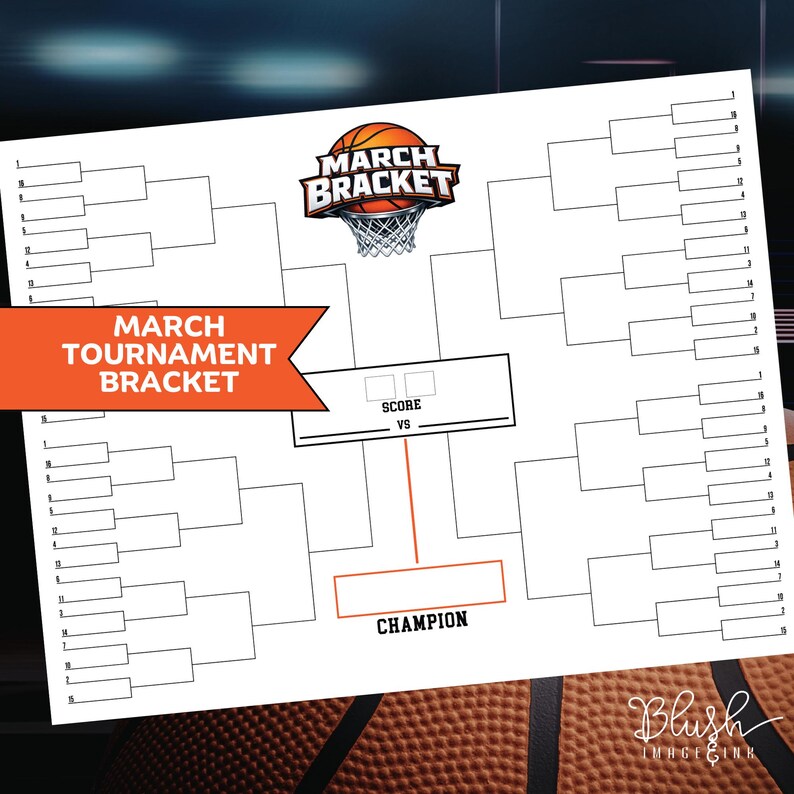 64 Bracket Basketball Printable Basketball Tournament Bracket ...