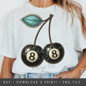 8ball Kirsche png 8 Ball Kirsche png 8 Ball Kirsche png Retro Kirsche T-Shirt Design Western Kirsche png Design Vintage