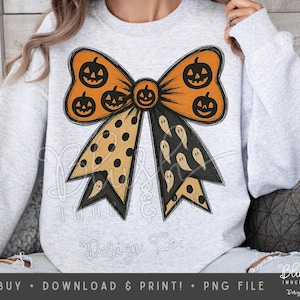 Halloween Bow PNG  Pumpkin Ghost Clipart for Sublimation Coquette Cute Fall Halloween Digital Download Spooky Bow png ghost girly pumpkins