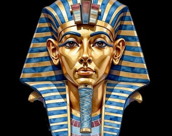 Pharaoh Tutankhamun Mask Ancient Egypt Sublimation Bundle (15 PNG Files) – Hieroglyphs Decor Designs
