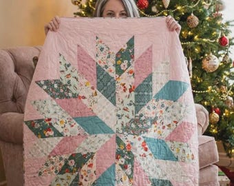 HomeSET Star Quilt Pattern - Vintage Nähen mit Blumenmuster (Digitaler Download)