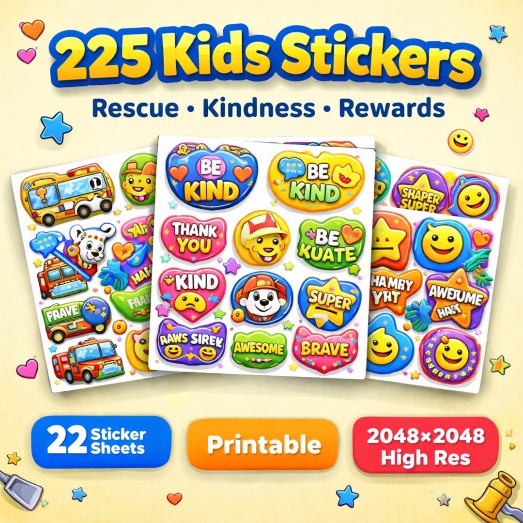 Reward For Rescue Kids Rescue Kindness Stickers | Printable Reward Sheets (digital ...