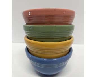 Tender Heart Treasures Pottery Four 4" Miniature Mixing Bowls 1994 Mixed Colors