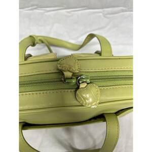 Brighton Green Chatreuse Croc Embossed Leather Handle Shoulder Purse image 9