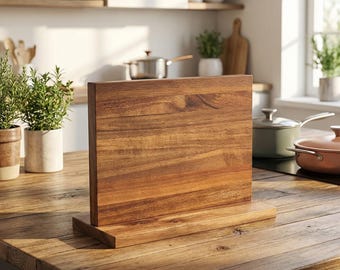 Rosewood Magnetic Knife Holder | Double-Sided Wood Kitchen Storage Rack