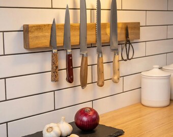 Minimal Style Holz Magnetischer Messerhalter | An der Wand befestigte Messerhalterleiste