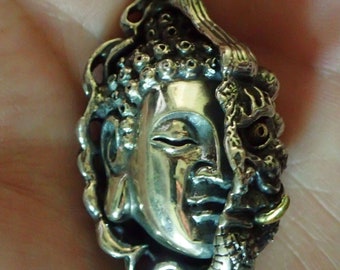 Buddha n Mahakala Sterling Pendant Very Detailed, NICE !