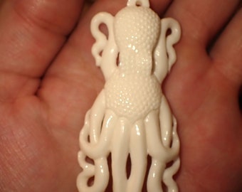 Octopus Squid Carved Pendant