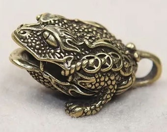 Old Toad Brass Bell Pendant