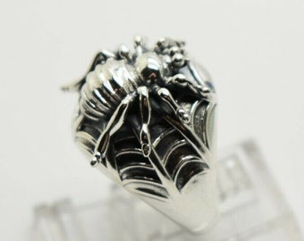 Spider Detailed Unique Sterling Silver 925 Ring adjustable