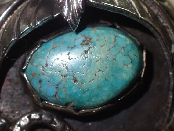 Navajo Turquoise Sterling Silver Pendant - image 4