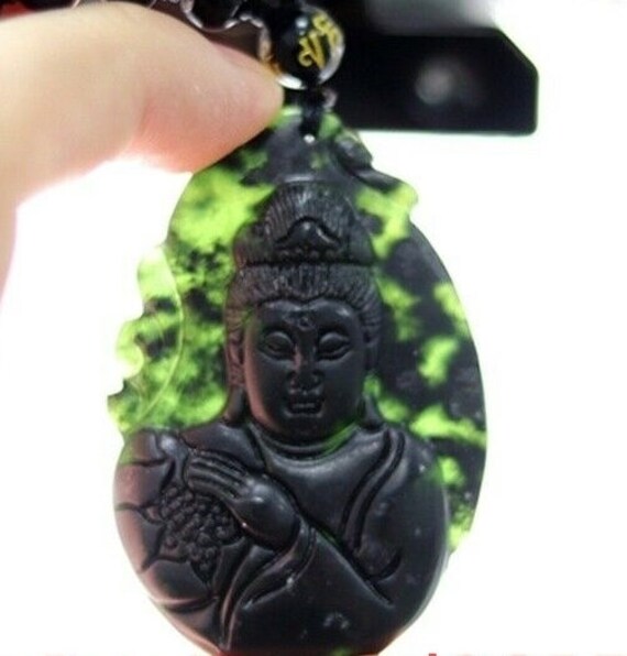 Jade and cheap obsidian necklace